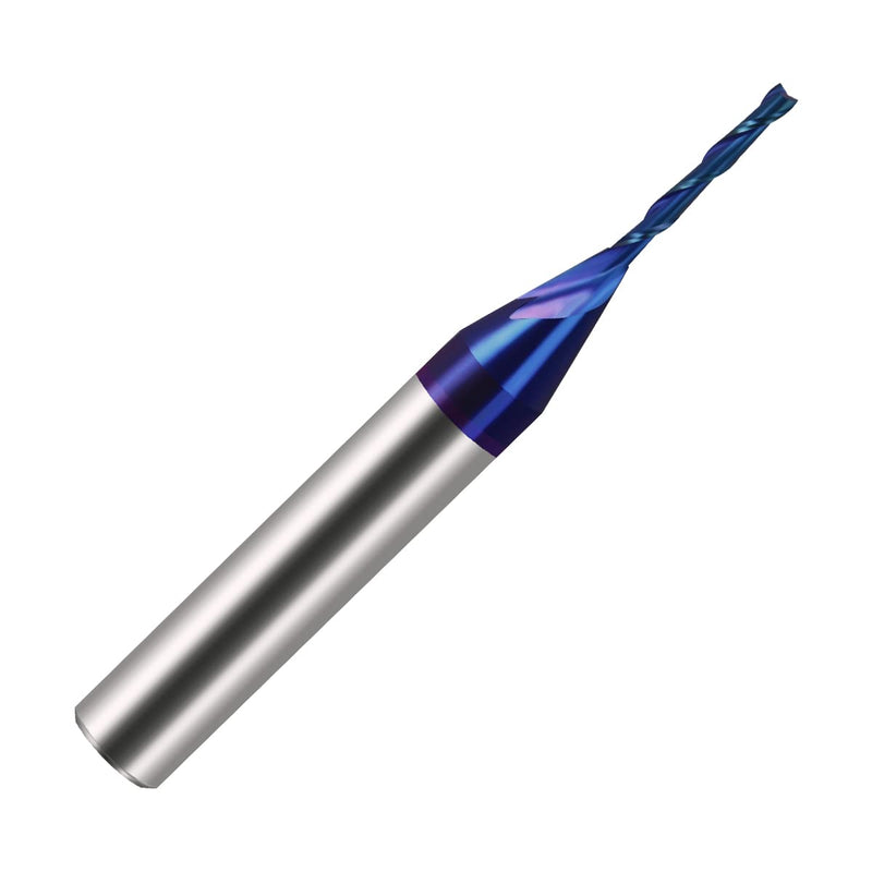 2PCS Upcut Spiral Router Bit 1/4 Shank 1/16 Inch Cutting Diameter 1/2 Inch CL 2 Inch OVL Solid Carbide with Blue NACO Coating CNC End Mill for Wood Engraving Carving HZU116 2pcs 1/16D*1/2CL*2OL