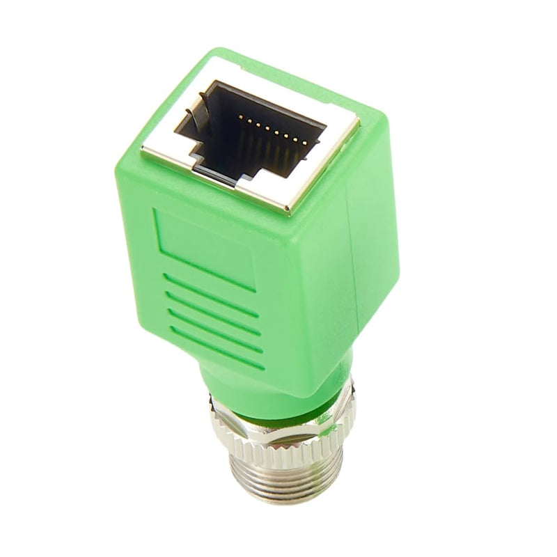 M12 X-Coded 8 Pin to RJ45 Adapter Cat6 Industrial Ethernet Shielded Connector IP67 Waterproof RJ45 to M12 Bulkhead Jack for Industrial Camera GigE Vision PoE Sensor