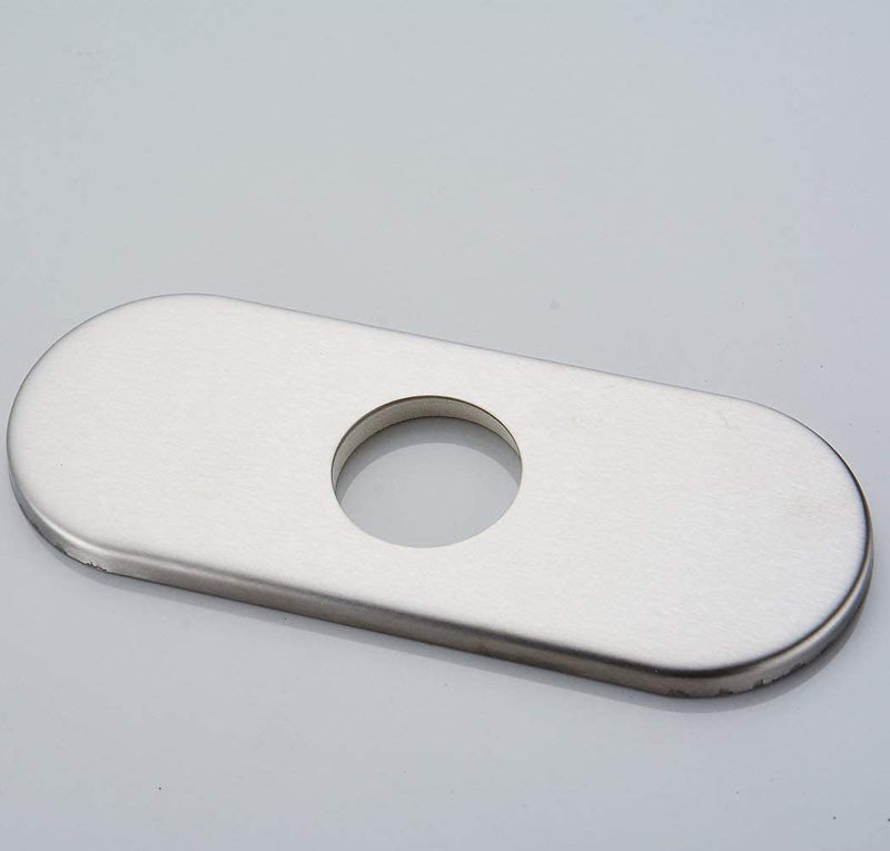 Homevacious 6" Sink Hole Cover Deck Plate for Bathroom Vanity Sink Faucet Escutcheon Brushed Nickel Stainless Steel Faucet Hole Cover Plate Round