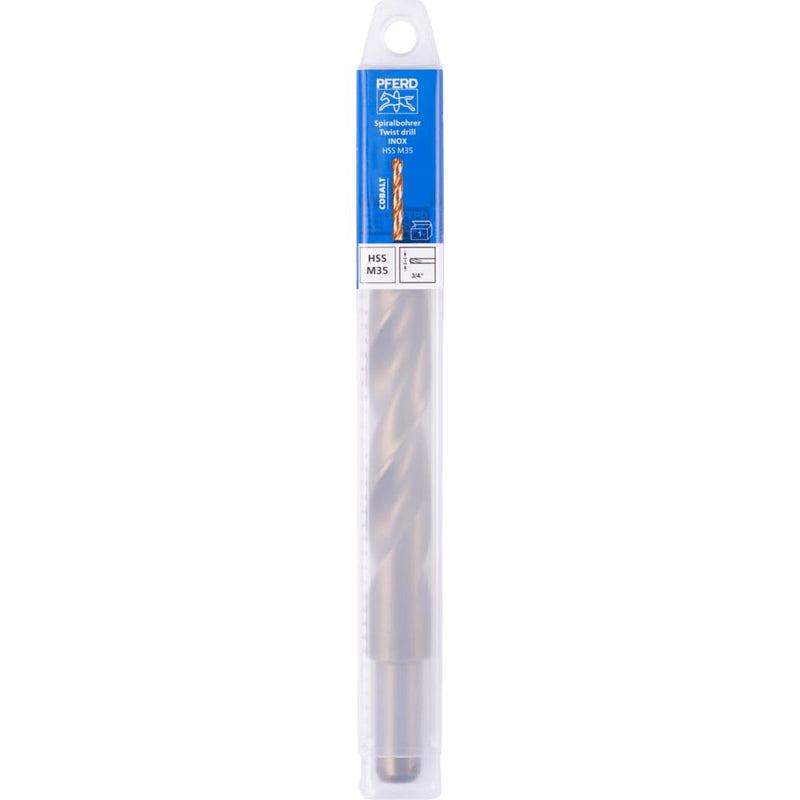 PFERD HSS Twist Drill 3/4" M35 (Co5) INOX 135° Split Point Jobber-Length Premium Cobalt Drill Bits for Tough Materials, Stainless Steel, Non-Ferrous Metals (Pack of 1) - Part 20074 Cobalt Steel 3/4"