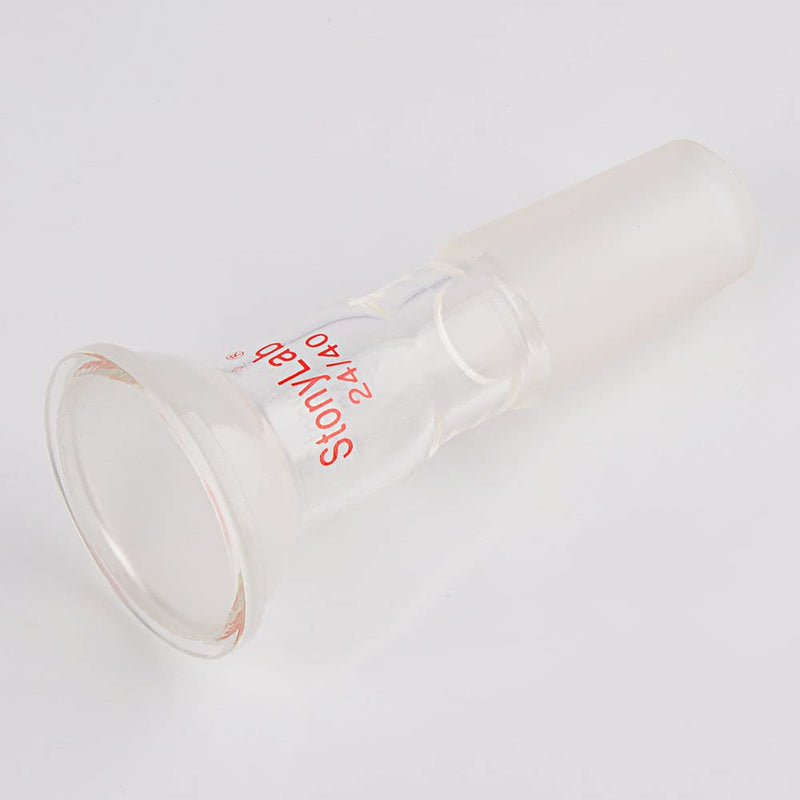stonylab Glass Adapter with Ball Socket, Borosilicate Glass Connecting Adapter with 35/20 Top Spherical Joint and 24/40 Bottom Inner Joint for Laboratory Lab Supply