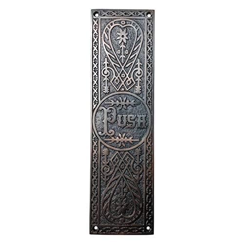 Adonai Hardware Decorative Brass Push Plate (10.2 Inch Push, Oil Rubbed Bronze) 10.2 Inch "PUSH"