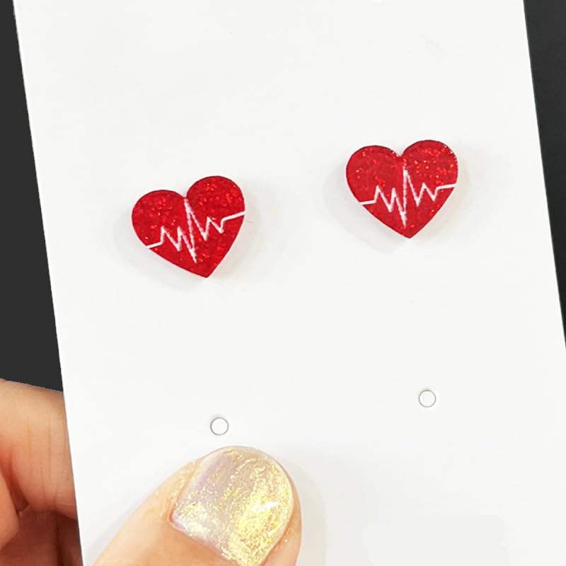 Nurses Day Stethoscope Medical Hat Heart Stud Earrings Set for Women Lightweight Acrylic Doctor Nurses Week Appreciation Gifts Cutie Creative Birthday Mother's Day Nurse Holiday Gifts