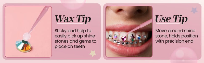Laser Glow Tooth Gem Wax Brush Applicator - Precision Tool for Accurate Placement, Secure Grip, & Easy Handling - Ideal for Professionals
