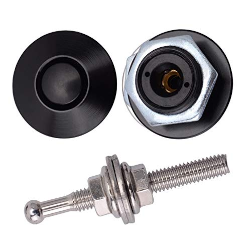 Pack of 2 Quick Release Latch Lock Clip Push Button Bonnet Kit 1.25in/32mm Diameter Universal Aluminum Alloy Quick Latch Lock for Auto Car Bumper License Plate Hood or Various DIY(2Pack) 2Black 32-53 S