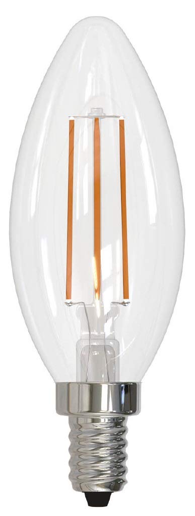 Bulbrite Item 776856, LED Filament Candelabra Light Bulb, 4.5 Watt, 2700K, for Use in Chandeliers and Sconces, Fully Dimmable, 40 Watt Incandescent Equivalent (Pack of 10)
