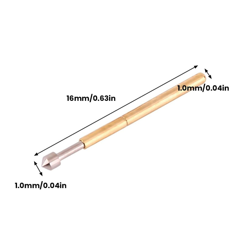 Spring Test Probes, 100Pcs P75-E2 High Accuracy Round Pogo Pins for PCB Board Testing Contact