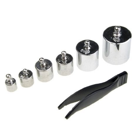 Precision Weight 5g 10g 20g 50g 100g Grams Steel Chrome Calibration Scale Weight Kit Set with Tweezers for Digital Balance Scale, Jewellery Scale