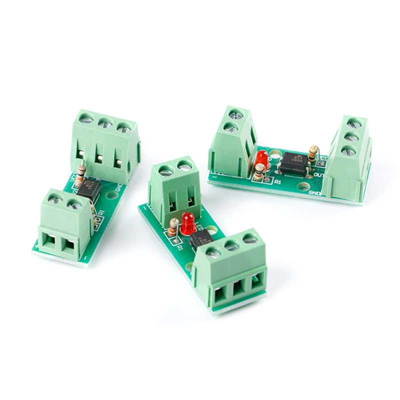 5Pcs 12V Optocoupler Isolation Board Optoelectronic Isolator EL817 PC817 Card Rail Bracket Input 3-5 V Optocoupler Isolation Module 1 Channel Opto PNP NPN Signal Converter
