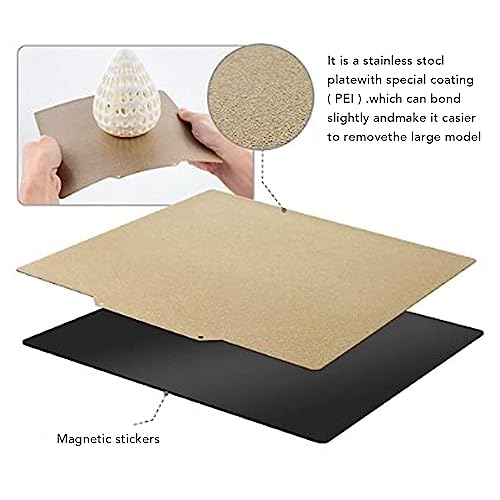 Double Side Textured PEI Sheet 200x200mm, 3 in 1 Magnetic Build Plate PEI Spring Steel Bed, StrongAdhesion for 3D Printer