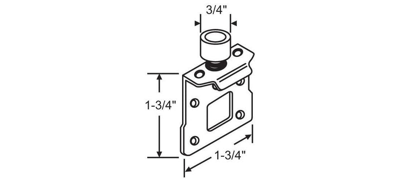 Brixwell Center Spring Loaded Roller Bracket Steel Material, Gray Finish, 1-3/4" Length, 1-3/4" Width, with 3/4" Roller Top Mount for Bi-Fold Closet Door Hardware Assembly, Pack of 5