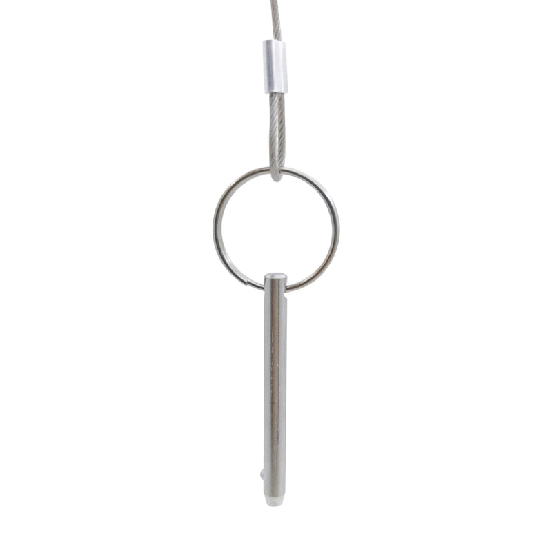 4Pack of Bimini Top Ball Pin with Lanyard Dia 3/16in(4.8MM) , Usable Length 1.5in(38mm), Total Length 2in(51mm) Full Stainless Steel 316, Quick Release Pin Marine Hardware