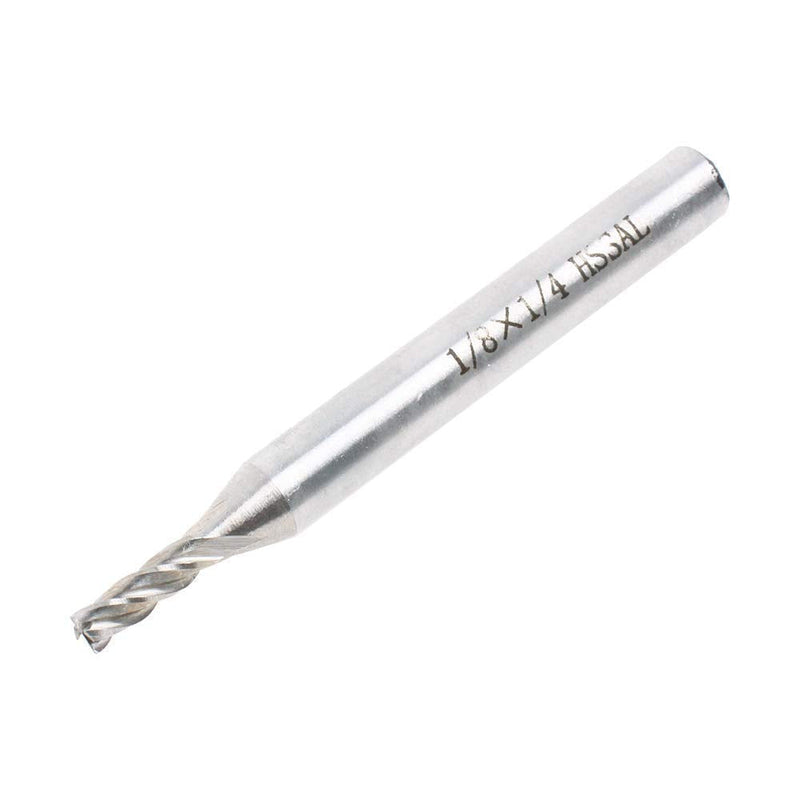 AUTOTOOLHOME 1/8" X 1/4" HSS 4 Flutes Straight End Mill Cutter Pack of 2 CNC Milling Drill Bits Router Bits for Wood Aluminum Steel