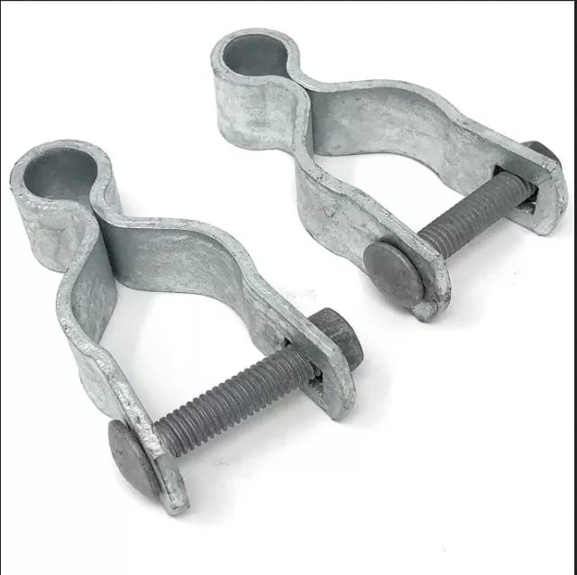 2 Pack Chain Link Fence Frame Gate Post Female Hinge with Bolts and Nuts (1-3/8 Inch) 1-3/8 Inch