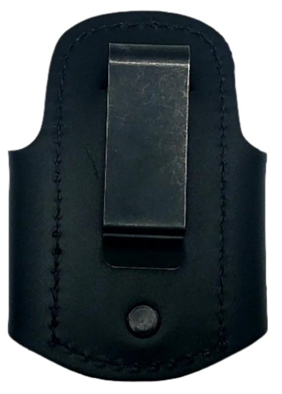 – The Original Leather Stethoscope Holder | Handmade in Maine | Sturdy Hip Clip | No More Neck Carrying or Loss (Black) Black