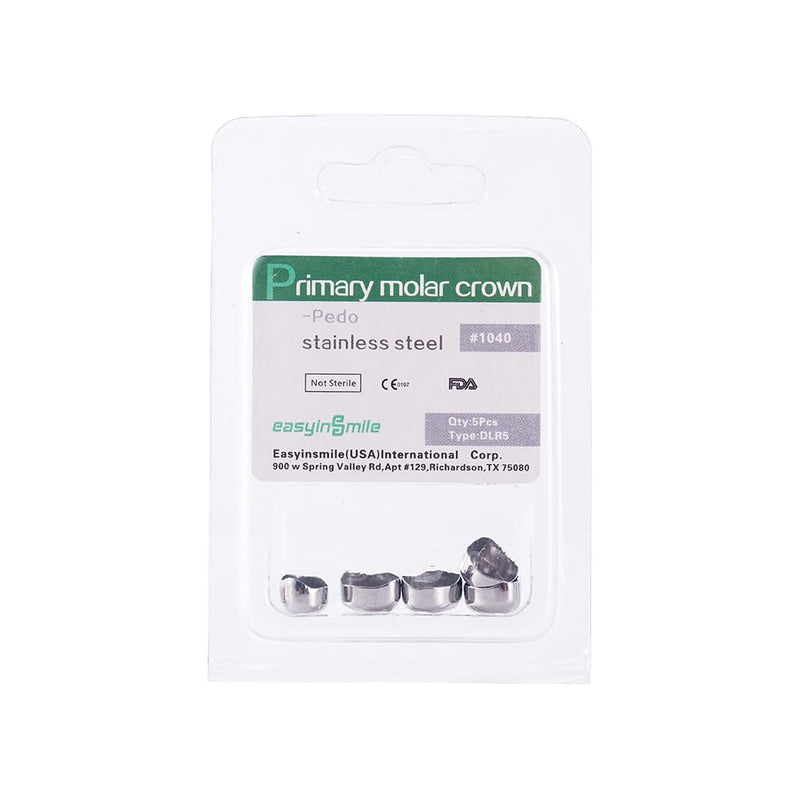 5PCS Stainless Steel Dental Teeth Crown Mandibular Teeth D Premolar Crown for Teenage to Guard First Teeth (DLR5) DLR5