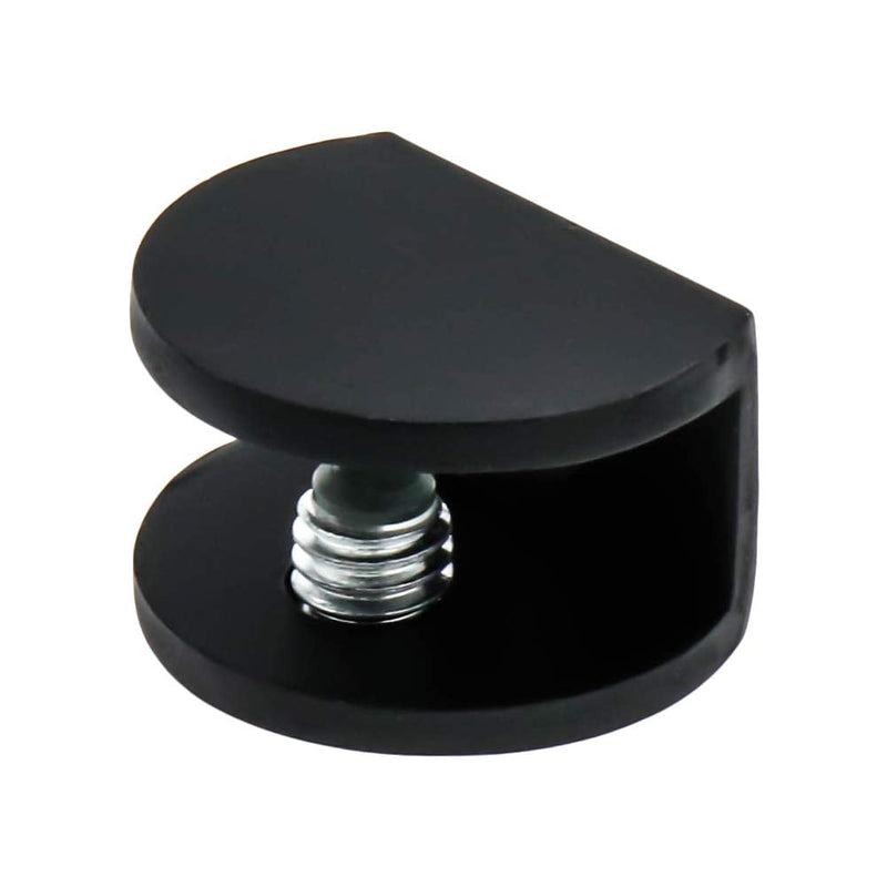LC LICTOP Adjustable Aluminum Alloy Glass Clamp Clip Holder Black Half Round for 0.2"-0.31" Glass 16pcs Half Round - for 0.2" to 0.31" Glass Aluminum Alloy -Matte Black -16pcs