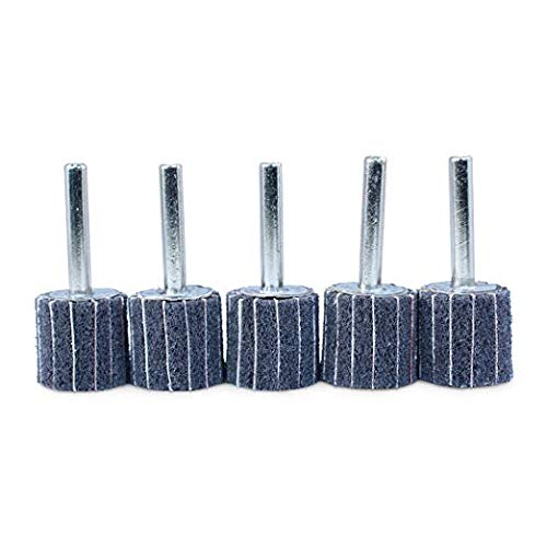 BHA Interleaf Shank Mounted Flap Wheels for Sanding and Finishing, 1” x 1” x 1/4”, Gray (Ultra Fine) - 5 Pack