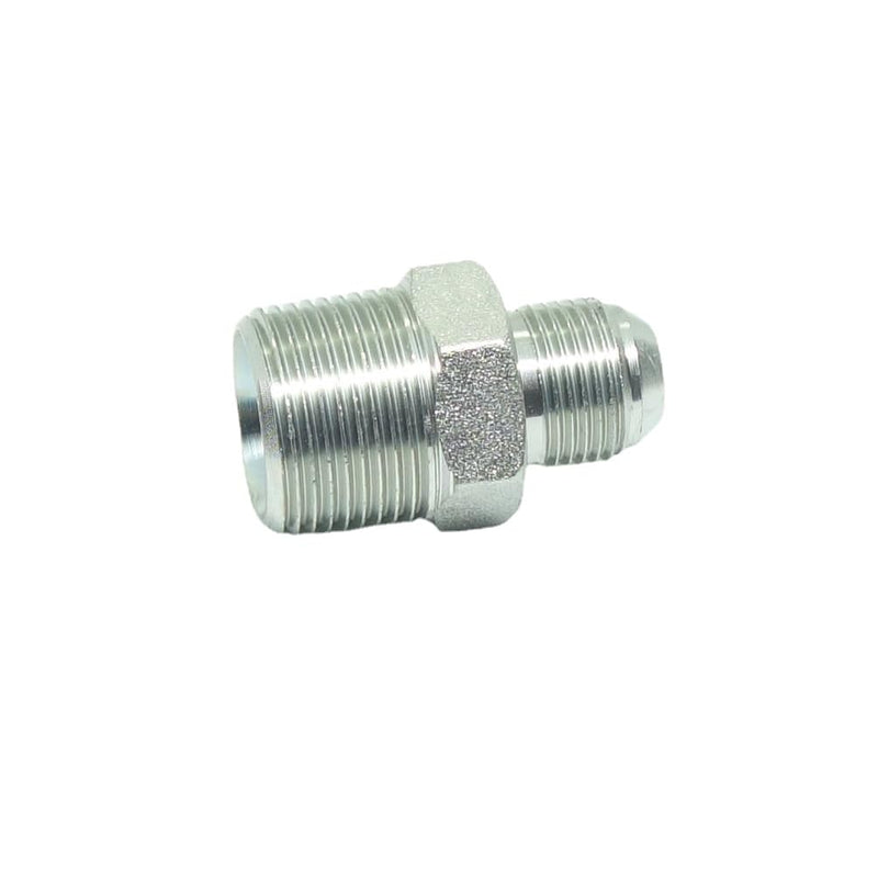 1 Piece Pipe Adapter 1/2" Male 37° Flare JIC x 3/4" Male NPT Plated Steel Hydraulic fitting 1/2" JIC x 3/4 MNPT