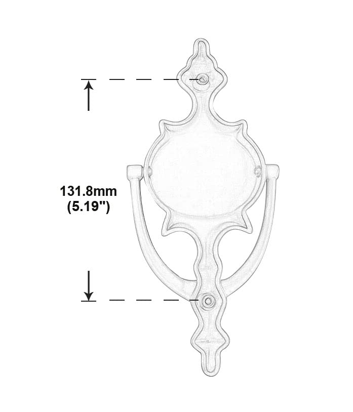 QCAA Solid Brass Door Knocker, 7-3/4", Satin Nickel, 1 Pack, Made in Taiwan