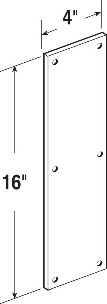 Prime-Line J 4626 Door Push Plate, 4 In. x 16 In., Stainless (Single Pack) 4 in. x 16 in. Steel