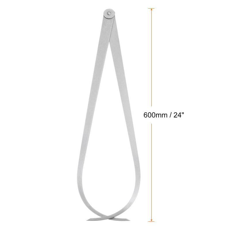 HARFINGTON Firm Joint Outside Caliper 600mm 24 inch 410 Stainless Steel Firm Friction Joint External Measurement Tool