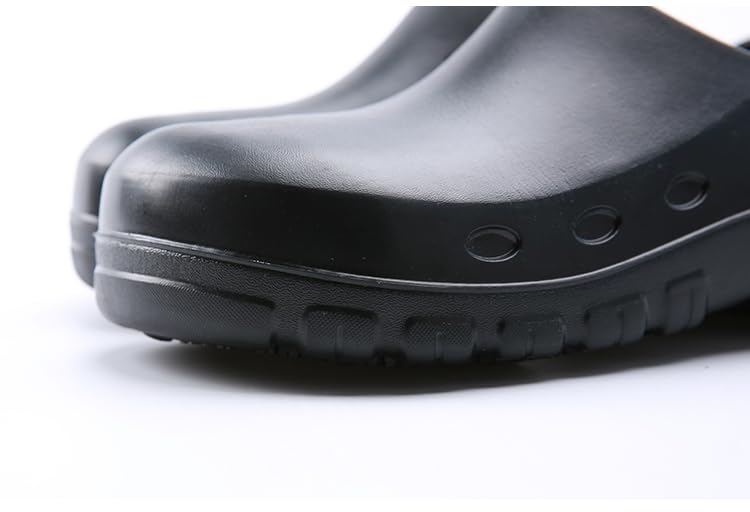 Anti Slip Kitchen Shoes with Steel Toe Safety Shoes for Men and Women,Suitable for Kitchens,Restaurants,Hotels,Hospitals,Gardens, etc Black S106 10.5 Women/8.5 Men