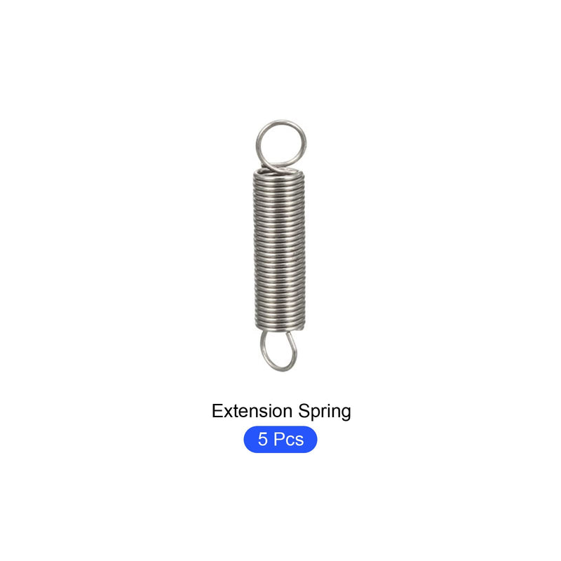 METALLIXITY Extension Spring (0.4x4x20mm/0.016"x0.16"x0.79") 5Pcs, Stainless Steel Tension Spring Wire - for Home Repair Construction Machinery 0.016"x0.16"x0.79"