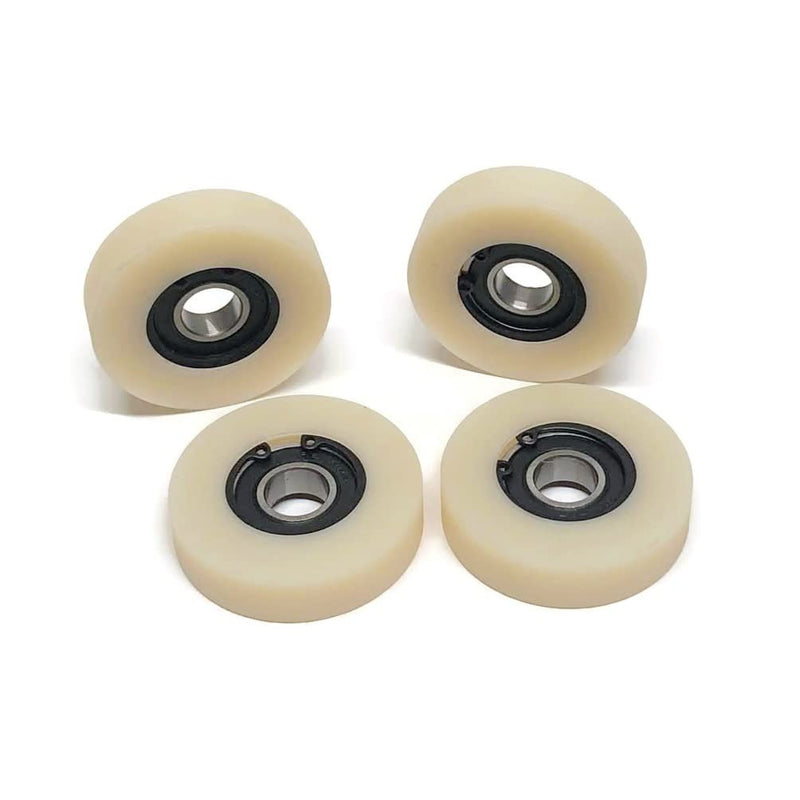 4 pcs 2 inch Nylon Roller Wheel with Bearings, CNC Guiding Wheel Flat Belt Idler (2" Diameter - 1/2" Wide - 1/2" Bearing)