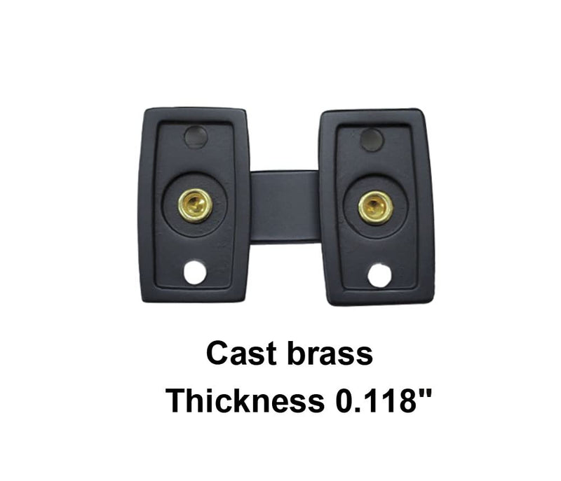 QCAA Solid Brass Shutter Bar/Door Latch, 7/8" x 2-3/32", Polish Brass, 1 Pack, Made in Taiwan Polished Brass