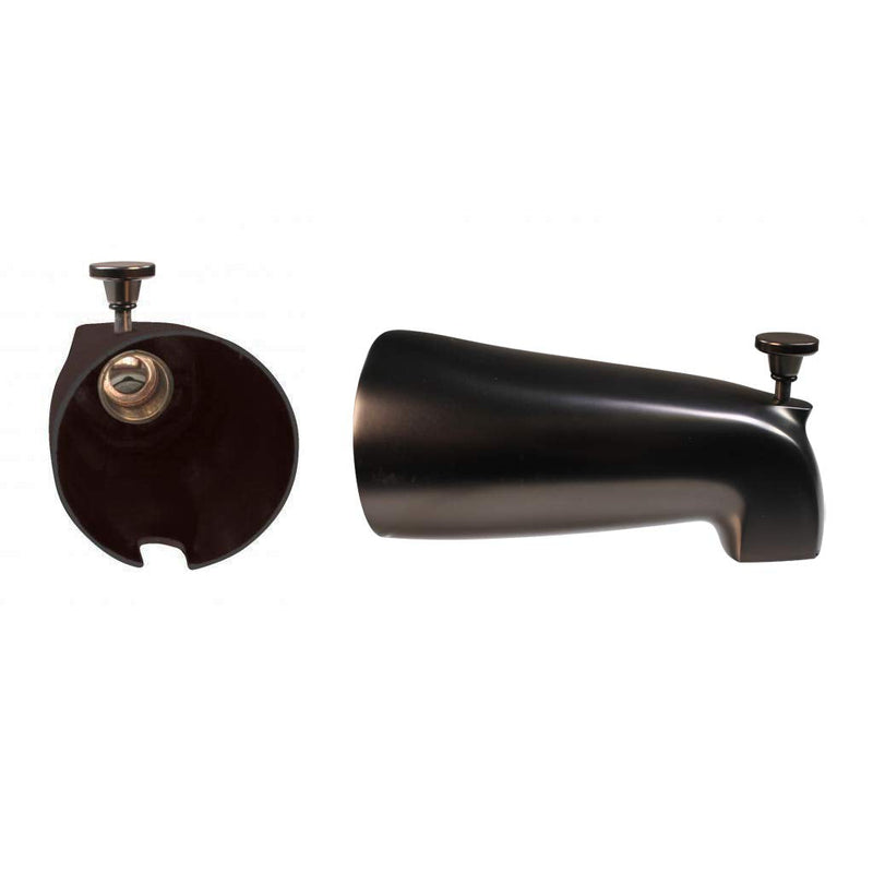 Westbrass A311-12 5-1/2" Reach Brass Wall Mount Tub Spout with Nose Diverter, Oil Rubbed Bronze