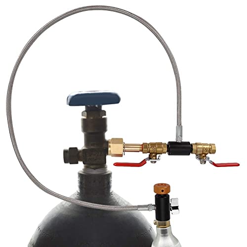 CGA-320 CO2 Cylinder Refill Adapter Bottle Connector CO2 Soda Maker Accessories with Hose for Filling Soda (36Inch)