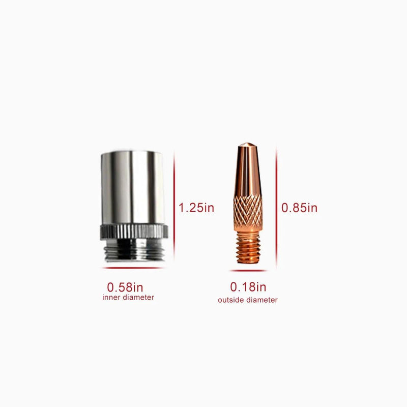 .030 Kit Tube Assembly Contact Tips Nozzle 186404 186405 186406 186419 For Miller Spoolmate 100, 200, 3035, 185 and Hobart Spoolgun DP-3035, SpoolRunner 100,Handler 125, 125 Ez, 130, 140, 190, 210MVP 26-PK Tips .030 kit