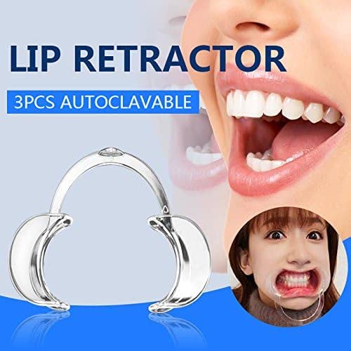 3Pcs Transparent Autoclavable Dental Teeth Whitening Lip and Cheek Retractor Dentist Mouth Opener Repeat Use Cheek Retractors Handpieces and Instruments