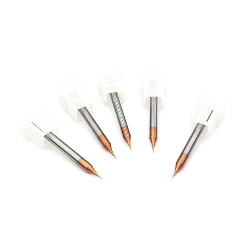 5pcs/Package HRC60 2Flutes Micro Carbide Flat End Mill Square end Mill CNC Cutting Tools for Metal Shank Diameter 4mm (5pcs, Cutting Diameter 0.4mm) 5