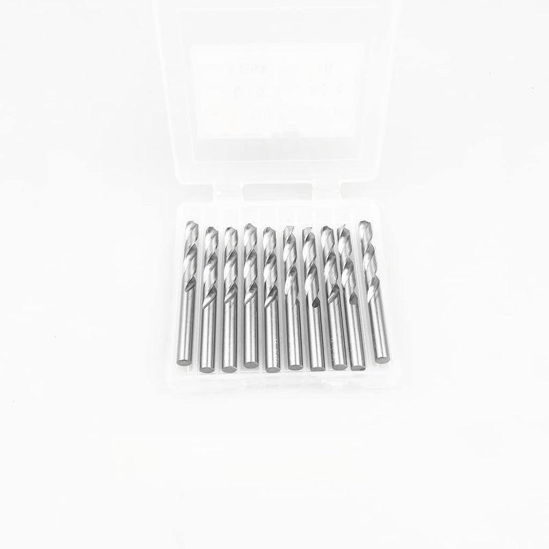 KLOT Industrial Grade 10pcs Solid Carbide Drill Bit 4mm 0.15748" 2-Flute Straight Shank YG6X Tungsten
