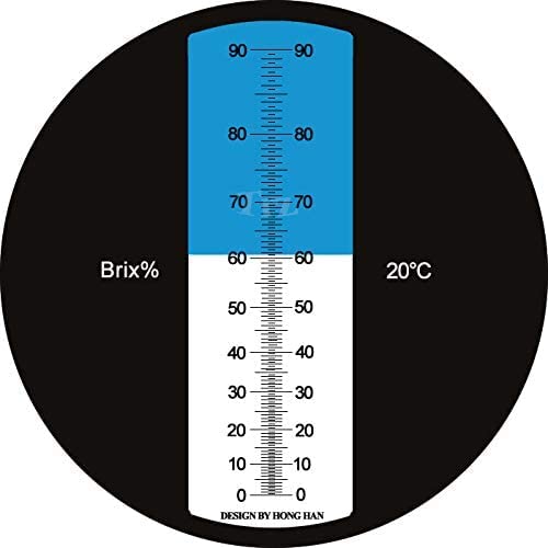 TRZ Refractometer 0-90% Brix Hand held Refractometer to Determine The Sugar Content of Honey Vegetable Oil Syrup Molasses with ATC Function