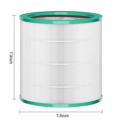 True HEPA Filter TP03 Compatible with Dyson Pure Cool Link and Tower Purifier TP01 TP02 TP03 BP01 AM11 Models, Approx7.5  (Fit 1st & 2nd Generation), Part # 968126-03 1 Count (Pack of 1)