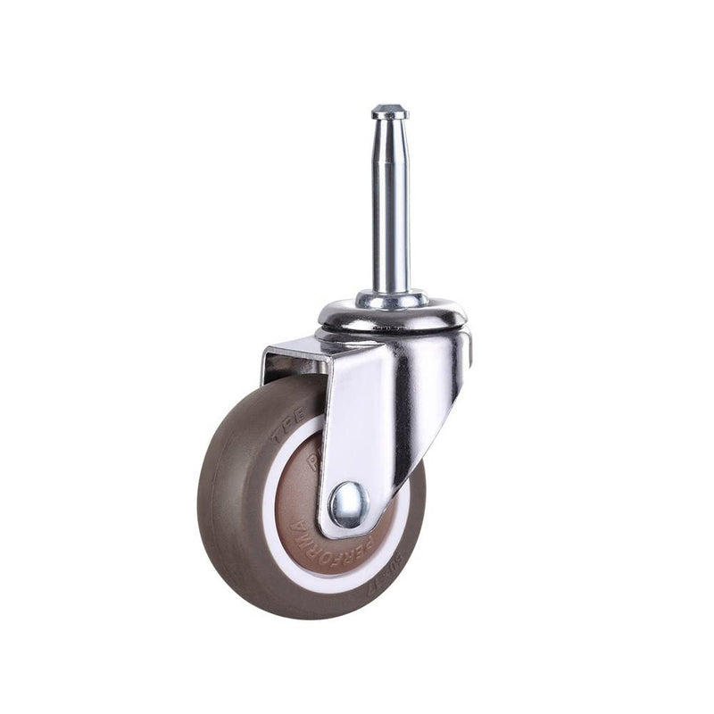 2 Inch Rubber Caster Wheel Set of 4 with 5/16" x 1-1/2" (8 x 38mm) Stem and 20mm Dia Sockets, for Furniture Crib Trolley Dining Car Casters 4 Without Brakes