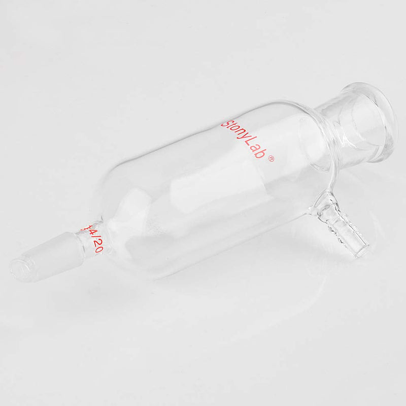 stonylab Vacuum Filtration Adapter, Borosilicate Glass Adapter with 14/20 Standard Taper Inner Lower Joint, Pluro Stopper Size #5, 250 ml 14/20 Joint