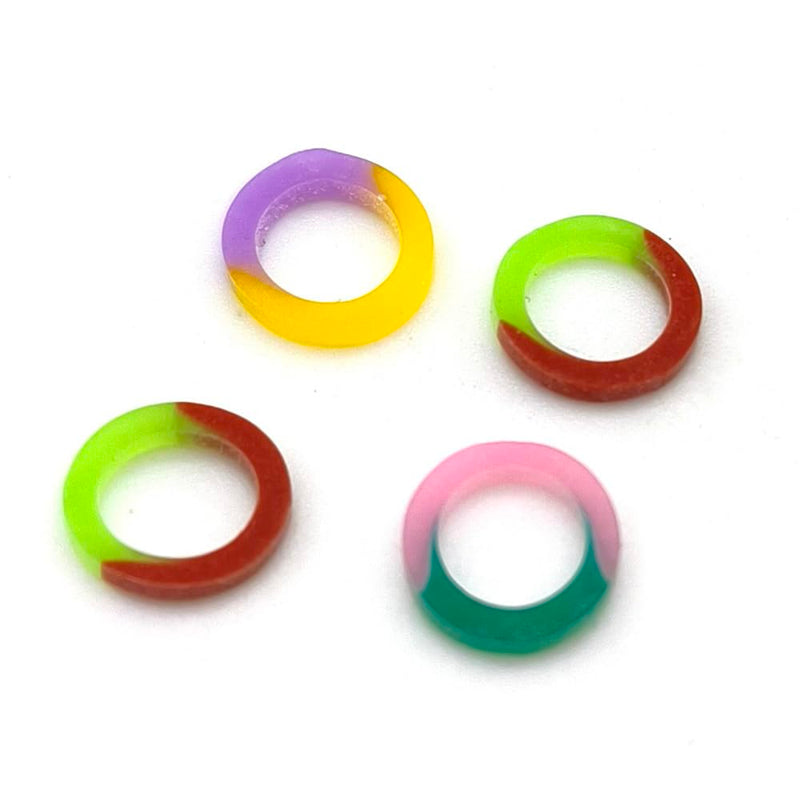 SNAWOP Orthodontic Elastic Rubber Band 3/16" Neon 100PCS Medium 3.5 Ounce Intraoral Teeth Brace Bands with Placer Hook 3/16" Medium 100PCS Multi-Color