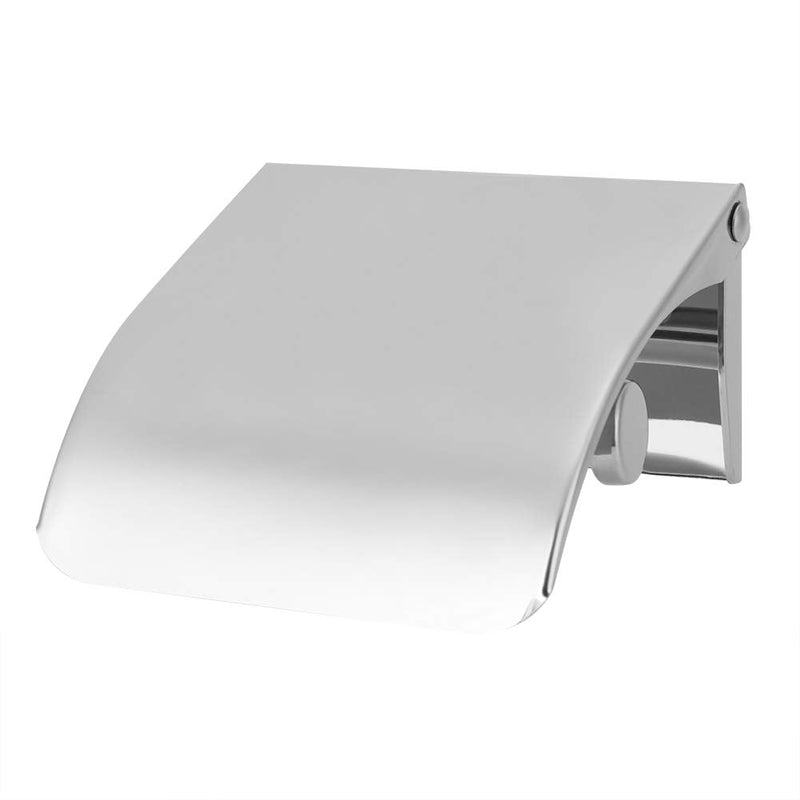 Toilet Paper Holder with Cover, Stainless Steel Tissue Roll Storage Rack Wall Mounted Toilet Paper Roll Dispenser for Bathroom Washroom