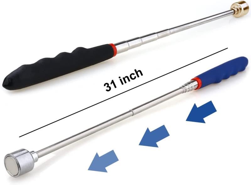 20 lbs Magnetic Telescoping Pick Up Tool for Small Metal Tools Extends from 7 to 30 inches / 185-720mm(Black Gold+Blue)
