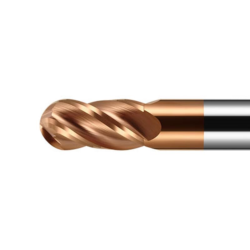 3/8" Carbide Ball Nose end Mill Bits - 3/8" Shank Dia,2-1/2'' Oal - 4 Flutes TISIN Coated - for Alloy Steels, Hardened Steels 3/8 in 1