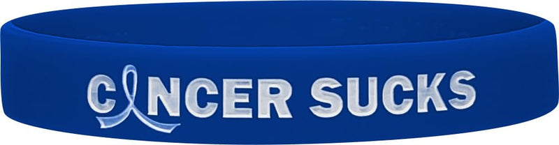 Fight Like a Girl Cancer Sucks Silicone Wristbands (10 Pack) Blue