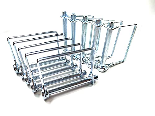 10 Pieces Wire Lock Pin, 5/16 Inch (7.84MM) Heavy Duty Safety Coupler Pin Shaft Locking Pin for Farm Trailers Wagons Lawn Garden(Square, Silver)