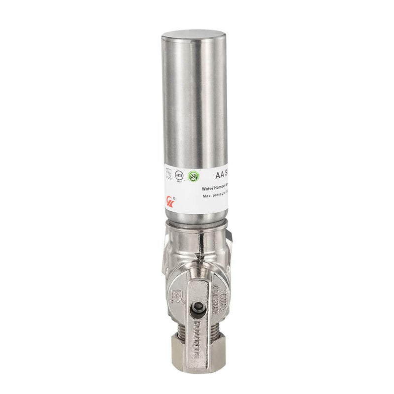 EFIELD 1/4 Turn Stop Angle Valve, 1/2" Nominal (5/8" OD) Compression x 3/8" OD With Stainless Steel Water Hammer Arrestor Chrome Plated Brass Angle Valve-Compression - NewNest Australia