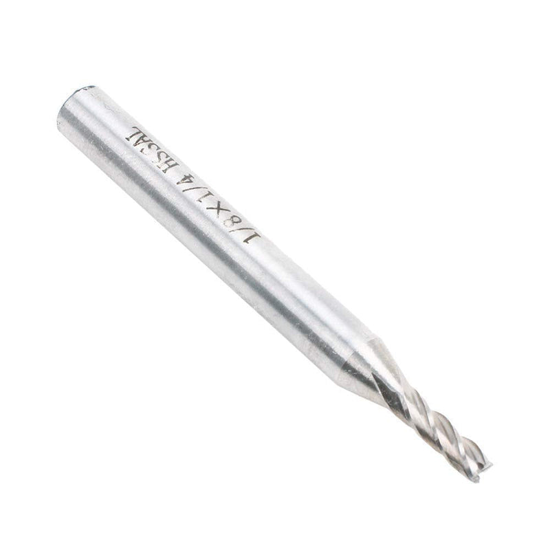 AUTOTOOLHOME 1/8" X 1/4" HSS 4 Flutes Straight End Mill Cutter Pack of 2 CNC Milling Drill Bits Router Bits for Wood Aluminum Steel