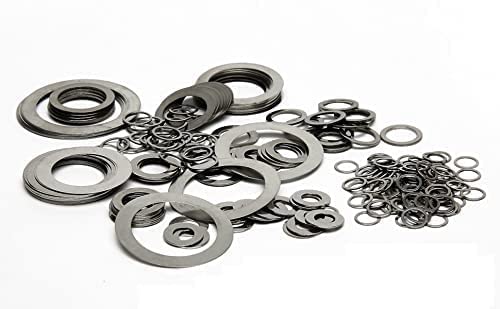 KALESYUJIN-600PCS M3-M18-0.1 DIN988 Metal Shim Washers Stainless Steel Ultrathin Gasket Thin Flat Washer