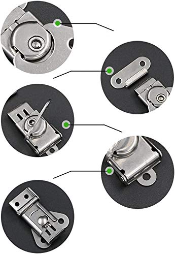 wan 304 Stainless Steel Spring Loaded Small Butterfly Twist Latch, Stainless Steel Twist Latch,Butterfly Lock with Retainer,for Suitcases,Wooden Box,Instruments, Equipment Boxes(4Pcs) 4